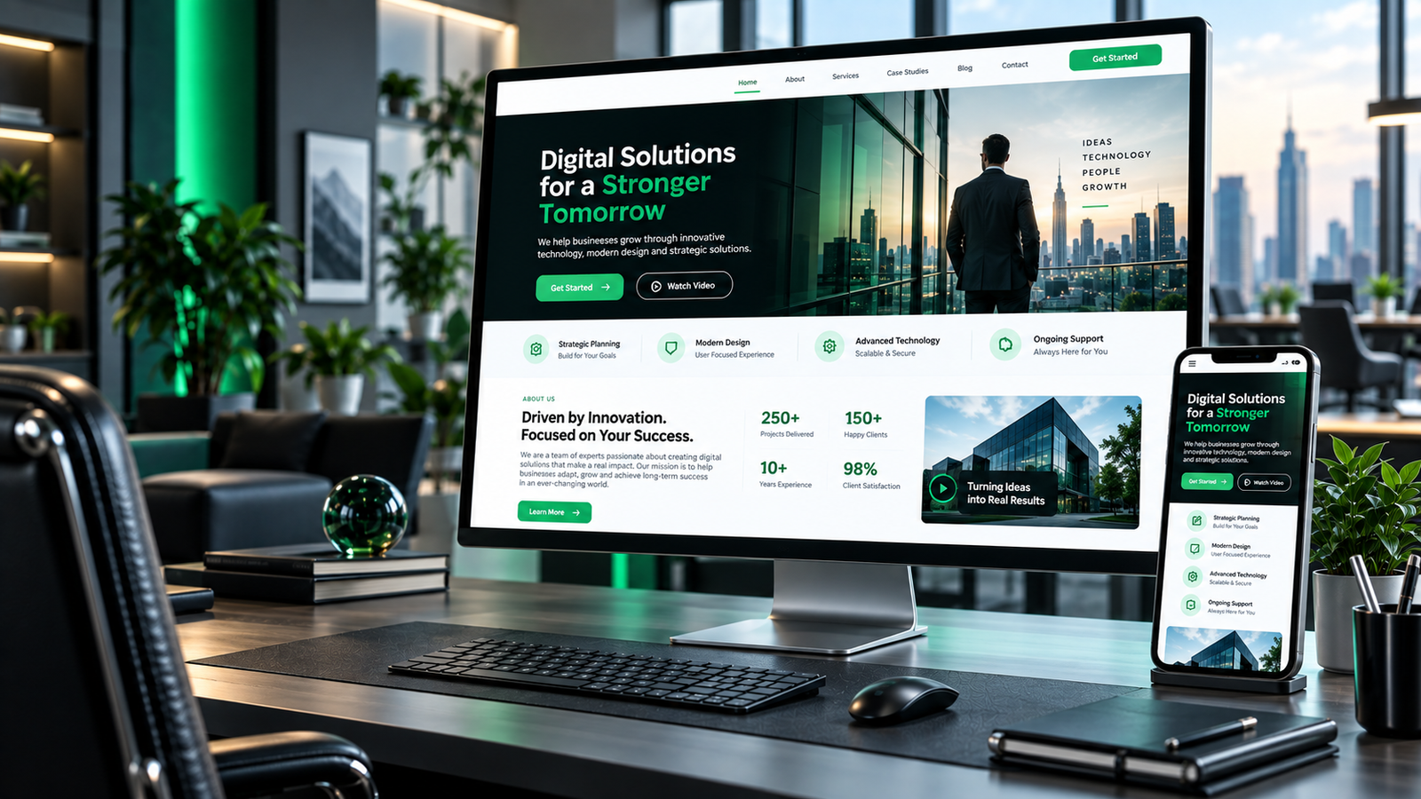 Corporate website development concept