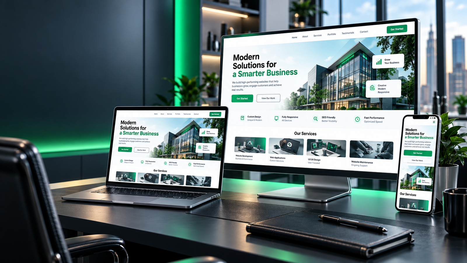 Responsive website development across devices